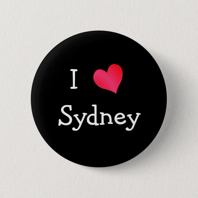 Macaron Rond 5 Cm J'aime Sydney (Devant)