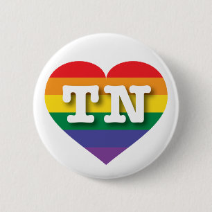 Macaron Rond 5 Cm J'aime Tennessee Gay pride Rainbow Heart