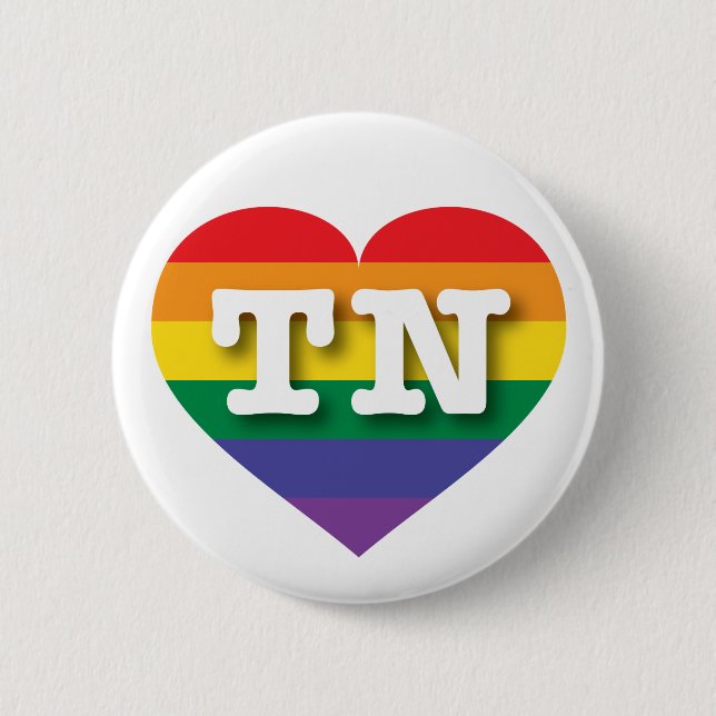 Macaron Rond 5 Cm J'aime Tennessee Gay pride Rainbow Heart (Devant)