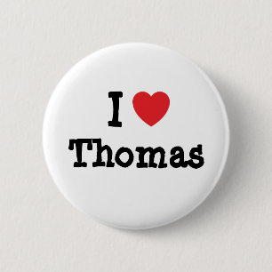 Macaron Rond 5 Cm J'aime Thomas coeur personnalisé