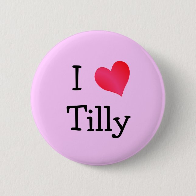 Macaron Rond 5 Cm J'aime Tilly (Devant)