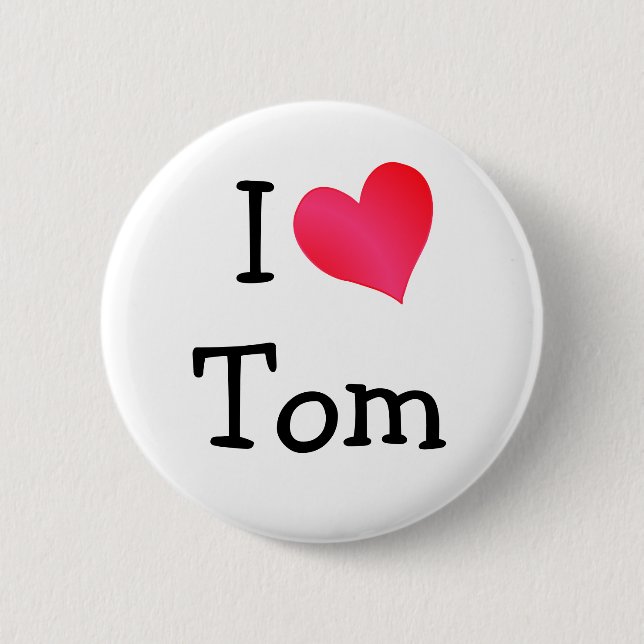 Macaron Rond 5 Cm J'aime Tom (Devant)