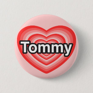 Macaron Rond 5 Cm J'aime Tommy. Je t'aime Tommy. Coeur