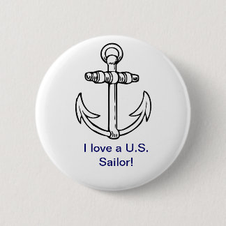 Macaron Rond 5 Cm J'aime un bouton de marin des États-Unis