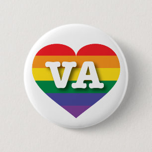 Macaron Rond 5 Cm J'aime Virginia Gay pride Rainbow Heart