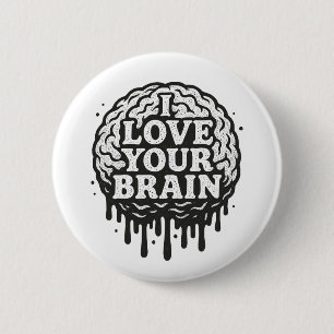 Macaron Rond 5 Cm J'Aime Votre Cerveau