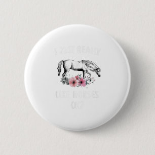 Macaron Rond 5 Cm J'Aime Vraiment Les Chevaux, Les Cadeaux De Cheval