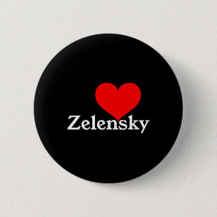 Macaron Rond 5 Cm J'aime Zelensky Ukraine Président Volodymyr Amour
