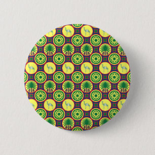 Macaron Rond 5 Cm Jamahiri ® Libye Motif africain