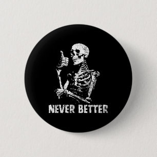 Macaron Rond 5 Cm Jamais Mieux Squelette Boire Café Halloween Pa