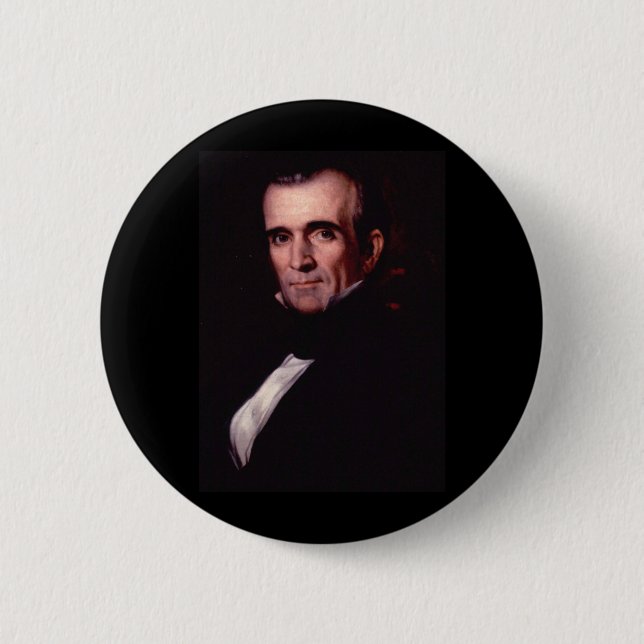 Macaron Rond 5 Cm James K. Polk 11ème président des États-Unis (Devant)
