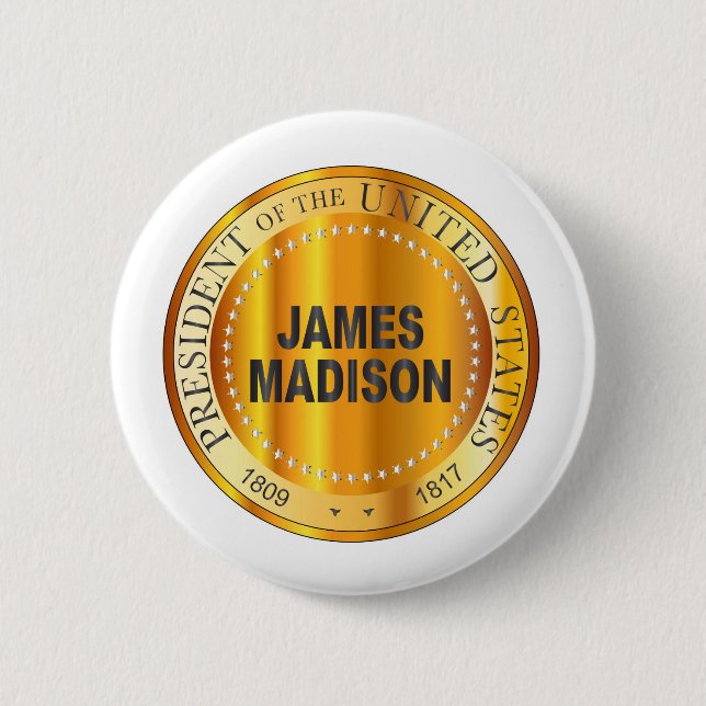 Macaron Rond 5 Cm James Madison Gold Metal Timbre (Devant)