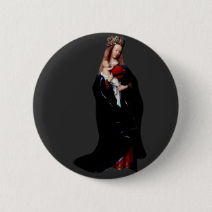 Macaron Rond 5 Cm Jan van Eyck - La Vierge à l'église Beaux-Arts