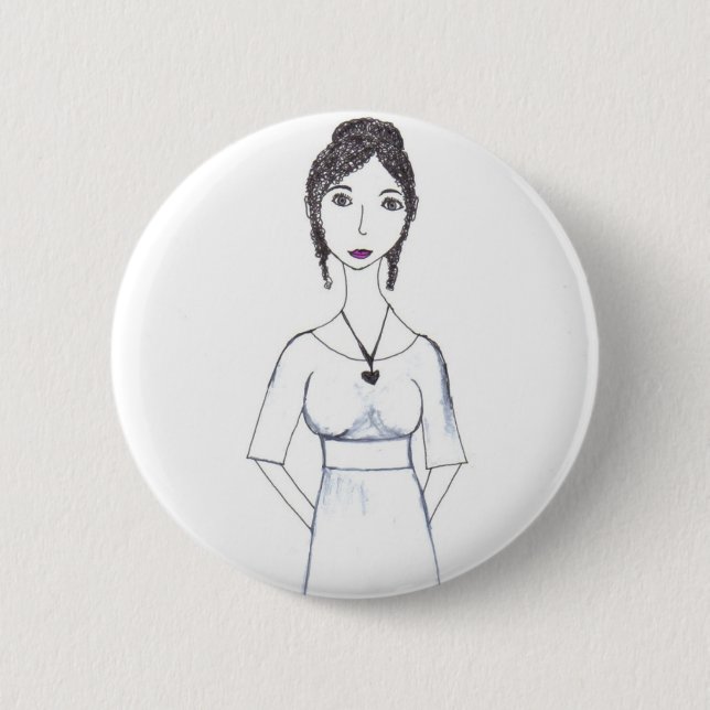Macaron Rond 5 Cm Jane Austen (Devant)