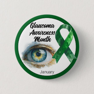 Macaron Rond 5 Cm January Glaucoma Eye Awareness Month