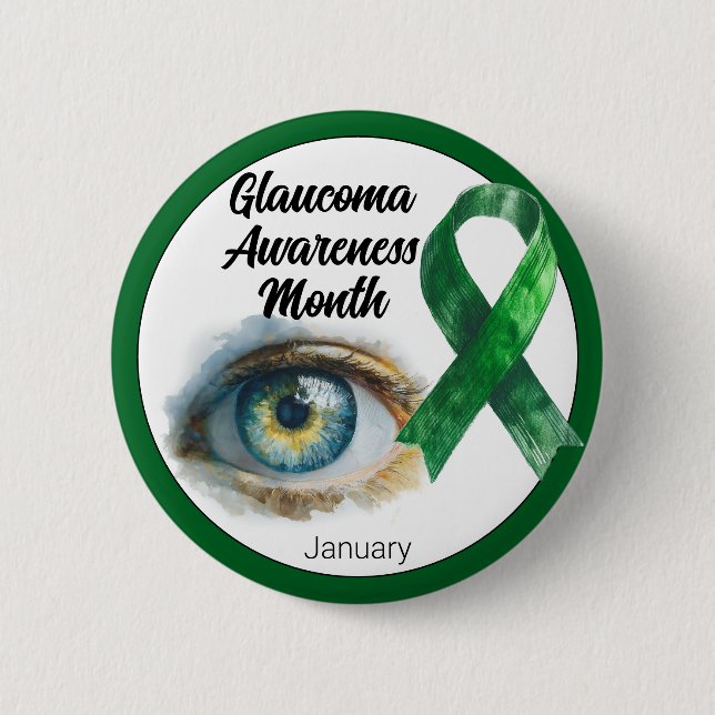 Macaron Rond 5 Cm January Glaucoma Eye Awareness Month (Devant)