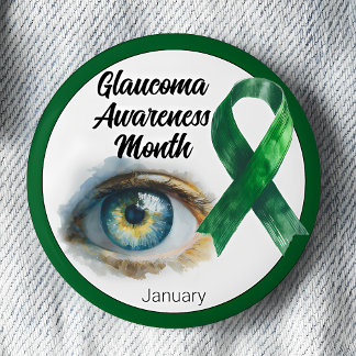 Macaron Rond 5 Cm January Glaucoma Eye Awareness Month