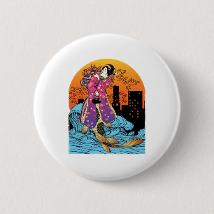 Macaron Rond 5 Cm Japonais Sirène Monster Kaiju esthétique