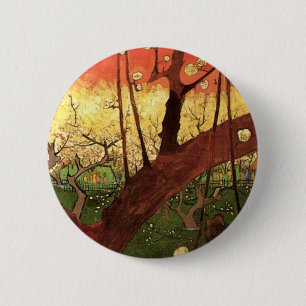 Macaron Rond 5 Cm Japonisme : Arbre à prune fleuri par Vincent van G