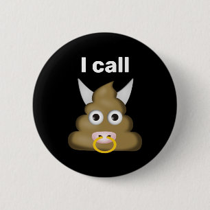 Macaron Rond 5 Cm J'appelle Bull Poop Emoji
