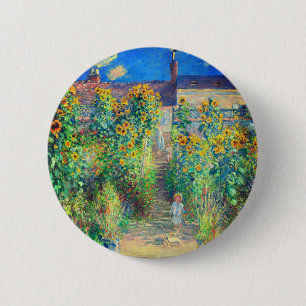 Macaron Rond 5 Cm Jardin aux fleurs de Monet