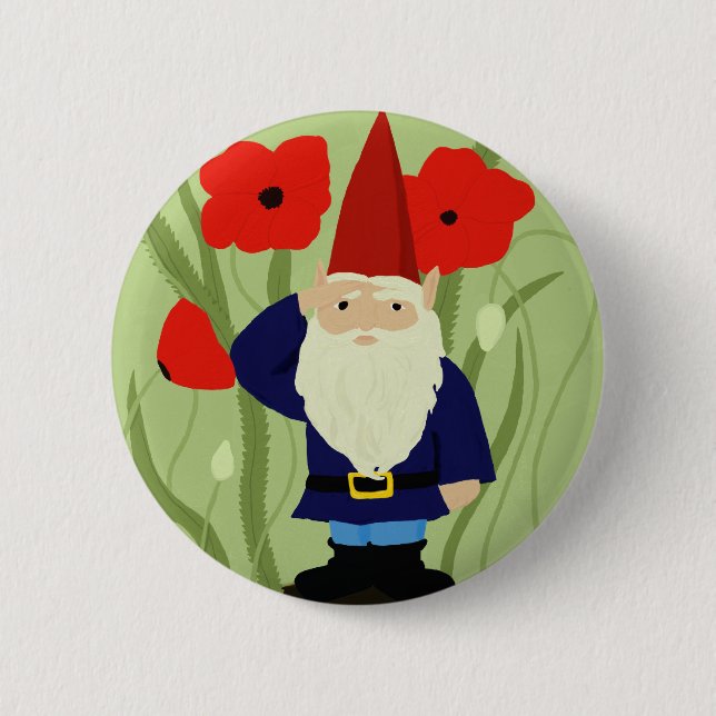 Macaron Rond 5 Cm Jardin de bouton de gnome de souvenir (Devant)