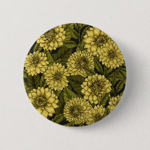 Macaron Rond 5 Cm Jardin de Dahlia jaune