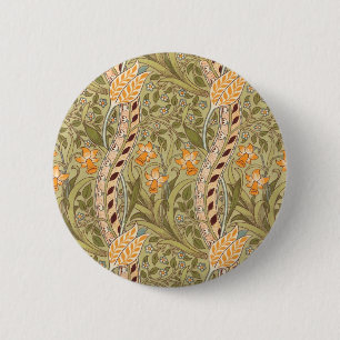 Macaron Rond 5 Cm Jardin de jonquilles de William Morris Fleur Class