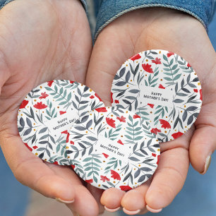 Macaron Rond 5 Cm Jardin de l'aquarelle magique Fête des mères