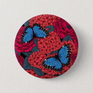 Macaron Rond 5 Cm Jardin de morpho bleu