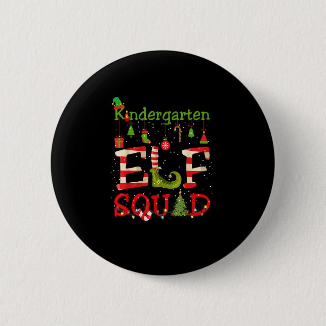 Macaron Rond 5 Cm Jardin d'enfants ELF Squad Amusant lumières de Noë (Devant)