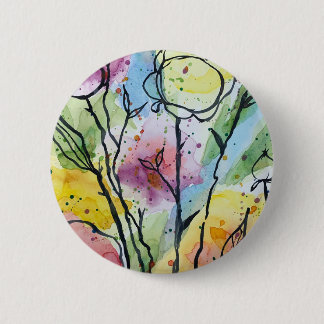 Macaron Rond 5 Cm jardin fleuri