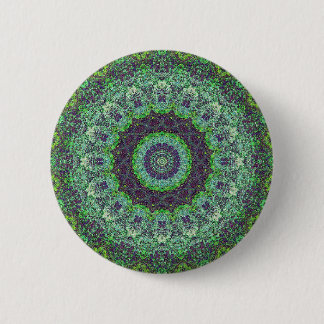 Macaron Rond 5 Cm Jardin Vert Mandala Abstrait