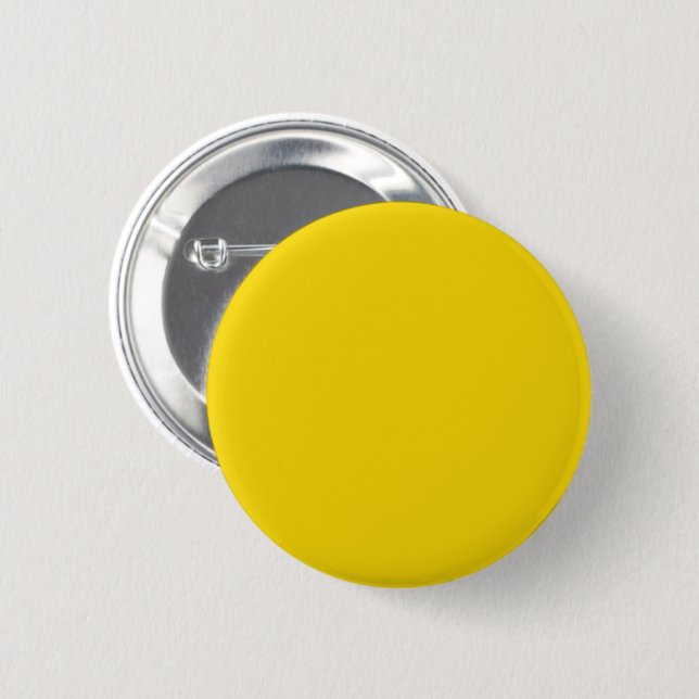 Macaron Rond 5 Cm Jaune canari de couleur solide (Devant & derrière)