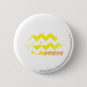 Macaron Rond 5 Cm Jaune de zigzag