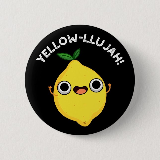 Macaron Rond 5 Cm Jaune llujah Funny citron pistolet Dark BG (Devant)
