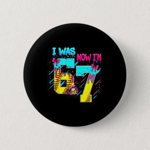 Macaron Rond 5 Cm J'avais 6 ans maintenant j'ai 7 ans Softball 67 cr