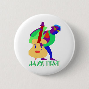 Macaron Rond 5 Cm Jazz Fest Blues Man