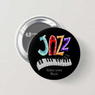 Macaron Rond 5 Cm Jazz Lettering Two-Tone Button