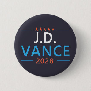 Macaron Rond 5 Cm JD Vance 2028 Républicain Patriotique