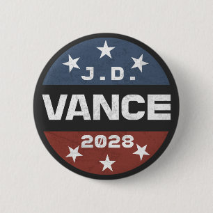 Macaron Rond 5 Cm JD Vance 2028 Vance 2028 Élection Rétro J.D. Vance