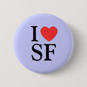 Macaron Rond 5 Cm "Je bouton du coeur SF (San Francisco) "Pinback