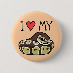 Macaron Rond 5 Cm "Je bouton mignon de dessin de serpent aime mon