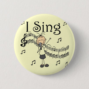 Macaron Rond 5 Cm Je chante le chiffre musical T-shirts et cadeaux