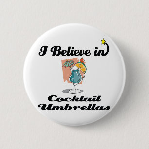 Macaron Rond 5 Cm je crois aux parapluies de cocktails