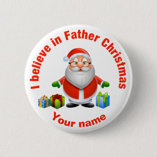 Macaron Rond 5 Cm Je crois en insigne personnalisable de Noël de