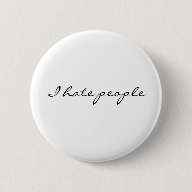 Macaron Rond 5 Cm Je déteste des personnes (Devant)