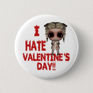 Macaron Rond 5 Cm je déteste valentines day emo punk girl
