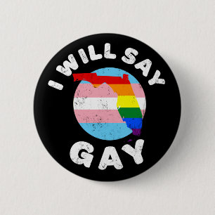 Macaron Rond 5 Cm Je dirai Gay Florida LGBTQIA Rainbow LGBT Pride