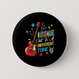 Macaron Rond 5 Cm Je Fais Du Rock Sur Un Air Différent Sensibilisati